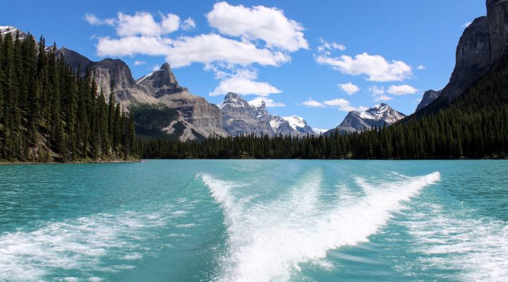 Scenic boating views in Alberta